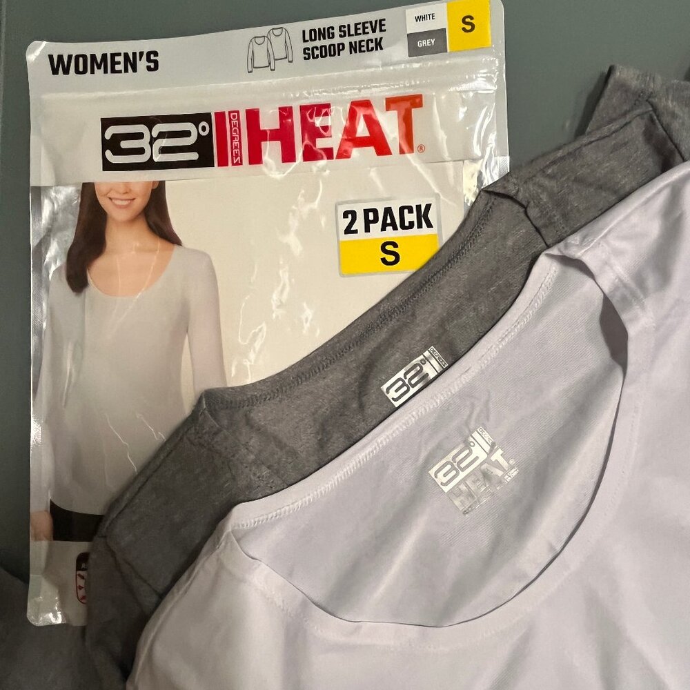NEW! 32 Degrees, Two (2) Base layer long-sleeve shirts, SMALL